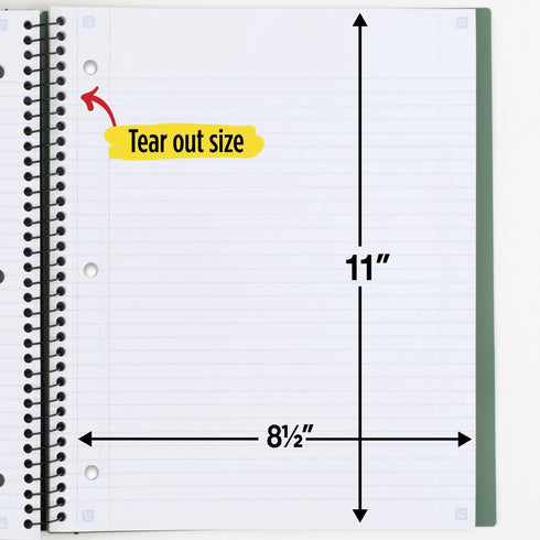 Five Star Advance Spiral Notebook - 1 Subject, College Ruled Paper, 8-1/2" x 11", 100 Sheets, Spiral Guard, Movable