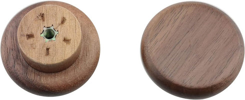 TAODAN 2pcs 40x20mm Black Walnut Kitchen Cabinet Knob Round Wood Drawer Knobs Dressing Table Wooden Furniture Handles