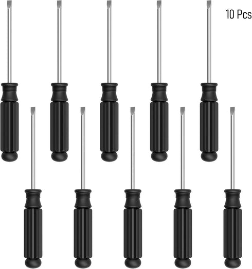 10PCS 3mm 3.62"(92mm) Mini Slotted Screwdriver, Flat Head for Watch Eyeglasses Electronics Toy Repair, Non-magnetic