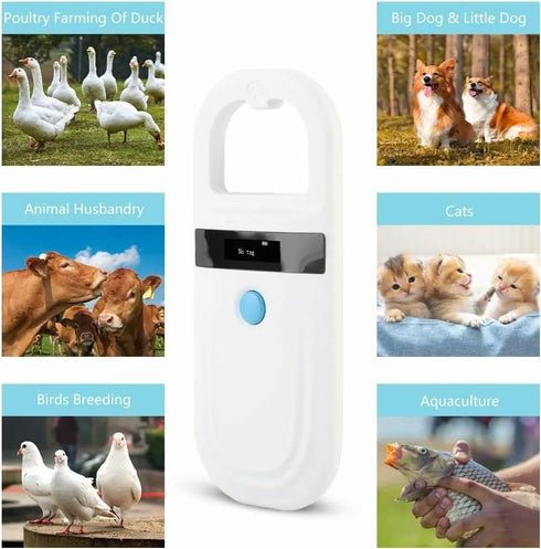 GOTOTOP FDX-BISO11784/11785 Animal Chip ID Scanner Dog Microchip Reader with OLED Display Screen Supports and EMID