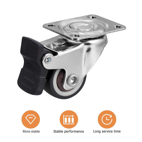5pcs 1 Inch NUOBESTY TPR Swivel Stem Casters Grey Silent Replacement Wheels for Furniture Cart Rolling Industrial Use