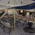 EcoGehen 2 Pack Bulb Battery Operated Pendant Light Outdoor Chandelier for Gazebo Hanging Lamp with LED Rattan Shade
