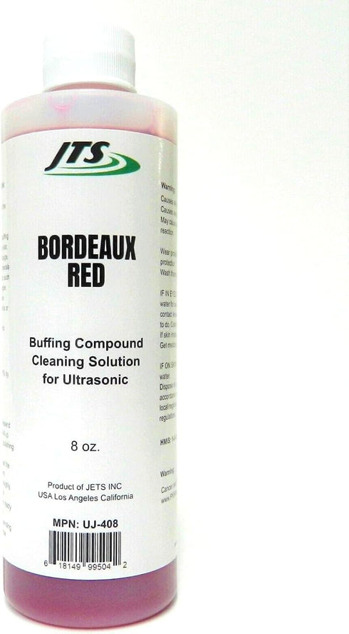 Jewelry Ultrasonic Solution Cleaner, JTS Bordeaux Red, 8 oz. Concentrate for Metal Parts