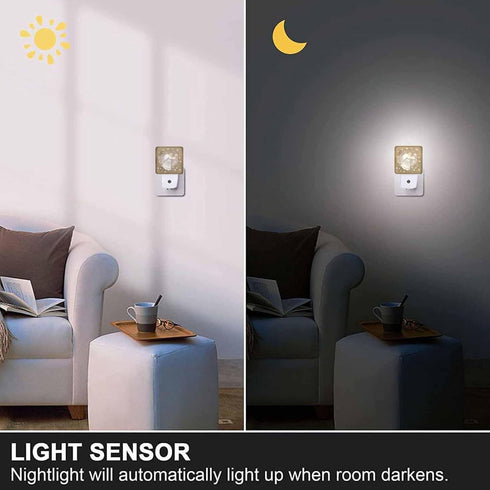 Chrobak LED Night Light,Star Sky Snowflake Glowing Angel LED Night Light Plug into Wall with Dusk to Dawn Light Sensor