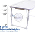 Height Adjustable Laptop Desk for Bed, Foldable Portable Bed Table with USB, Storage Drawer, Cup Holder, White