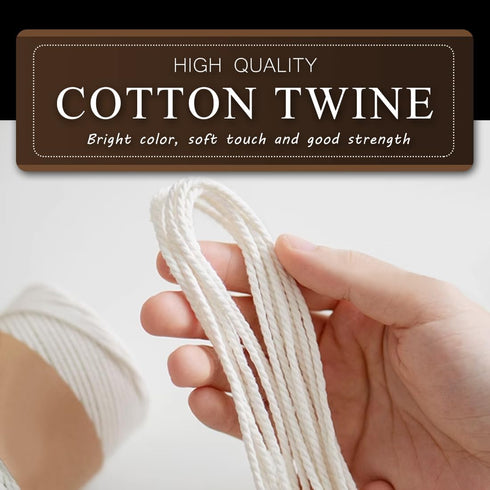 SMART&CASUAL 600 Feet 2mm Cotton Butcher Twine String, Soft Food Safe for Cooking, Craft, Baker, Gardening