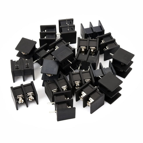 Fielect 20Pcs 300V 25A 10mm Pitch 2P PCB Screw Terminal Block Connector, Black