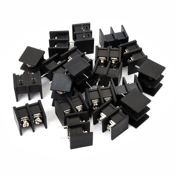 Fielect 20Pcs 300V 25A 10mm Pitch 2P PCB Screw Terminal Block Connector, Black