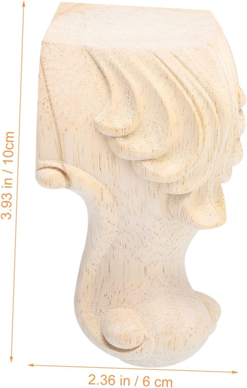 4pcs NUOBESTY Solid Rubber Wood Carved Furniture Legs with Skid Design Stable Sofa and Cabinet Support Feet Decorative