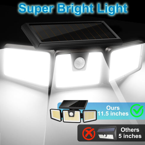 2 Pack 3 270 IP65 AmeriTop Solar Lights Outdoor, LED High Brightness Cordless Solar Motion Sensor Lights; Adjustable