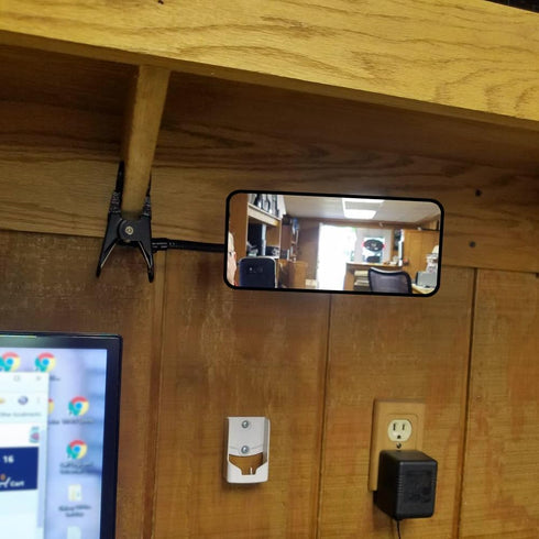 (6.69" 2.95", Ampper Glass Clip On Security Mirror, Flexible Convex Cubicle Mirror for Personal Safety and Security