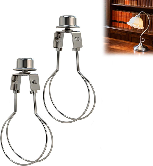 zuozuobubu 2-Pack Lamp Shade Light Bulb Clip Adapter, Clip on Lampshade Adapter &
