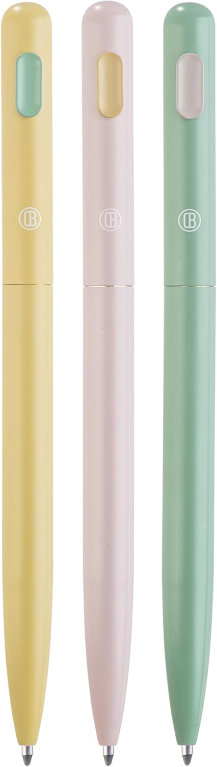 DIVERSEBEE Black Ink Ballpoint Pens, 3 Pack Retractable No Bleed Bible Pens, Cute Journaling Supplies, 1.0mm