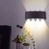 Nachukan 8W 4000K, IP65 8 Modern LED Wall Lights, Up and Down Sconces - Waterproof, Black Frame with Lamp Beads