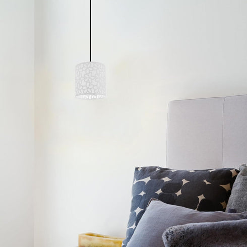 E27 5.6-Inch ARTIBETTER Iron Lampshade with Floral Cutout Design Cylindrical Metal Shade for Table & Floor Lamps
