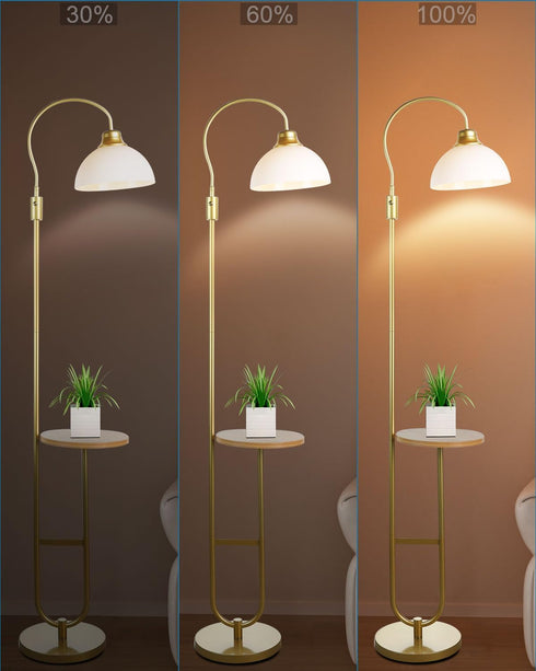 68IN Bulbs Lightdot Floor Lamp with Table, Mid Century Modern Standing Lamps Storage Shelf Floor Lamps with Included