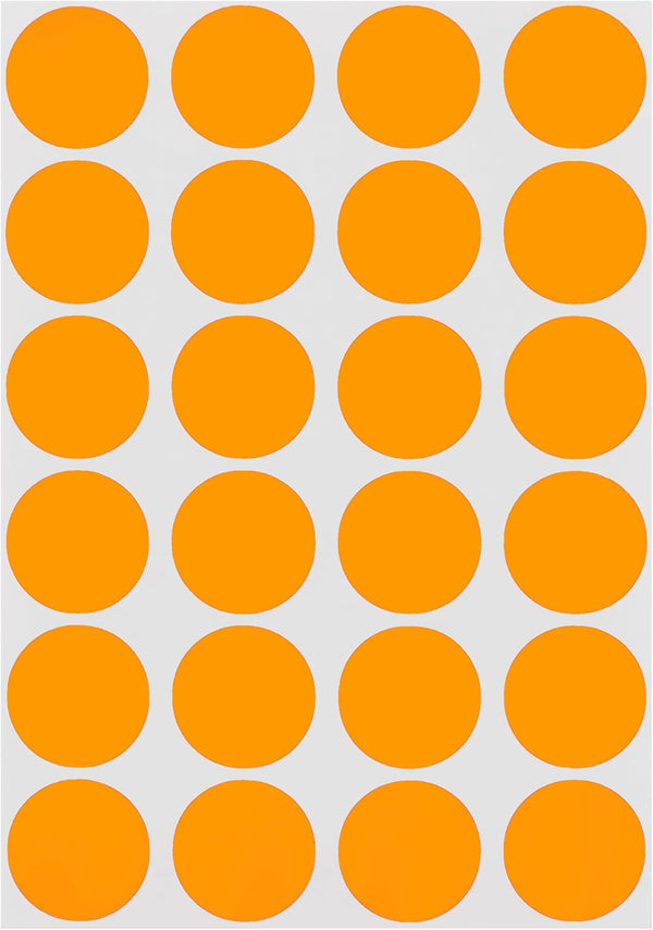 ChromaLabel 0.75 Inch Round Label – Permanent Color Code Dot Stickers, 1008 Pack, 24 Labels per Sheet, Fluorescent