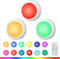 RGBW Color Changing Puck Lights with Wireless Remote - 16 Colors Dimmable