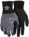 MCR Safety N96790XL Ninja BNF Work Gloves - 15 Gauge Nylon/Spandex Shell, NFT Coated Palm & Fingertips, Black/Grey, XL
