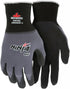 MCR Safety N96790XL Ninja BNF Work Gloves - 15 Gauge Nylon/Spandex Shell, NFT Coated Palm & Fingertips, Black/Grey, XL