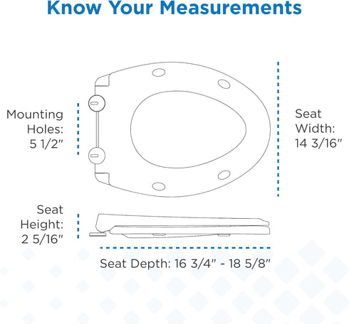 GC550130 Gerber Soft-Close Elongated Toilet Seat with Two Button Quick-Release, Top-Mount Installation, Non-Slip