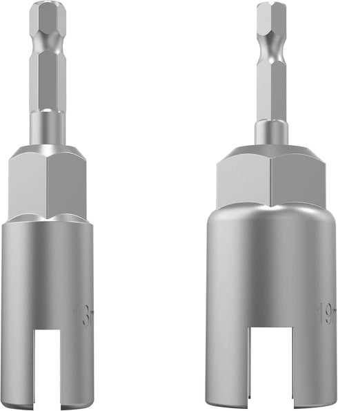 2 Pack Nut Driver Set (13mm, 19mm), 1/4 Inch Hex Shank Bit Socket Wrenches for Panel Nuts
