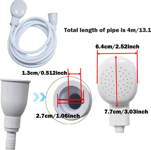 4m/13.12ft Sink Spray Rubber Hose Portable Faucet Sprayer Garden, Shampoo Sprayer Handheld Shower Head Spray Hose