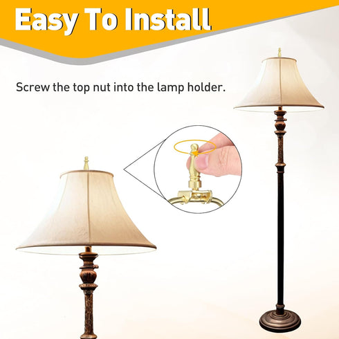 1.5" 1/4-27 uxcell Tall Lamp Finials Copper, Thread Lamp Cap Knob Decoration Screw Cap Nuts with Cleaning Cloth
