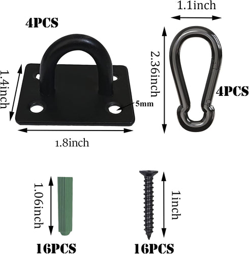 Stainless Steel Ceiling Hooks - Pad Eyes Plate Marine Hardware Hooks with Screws