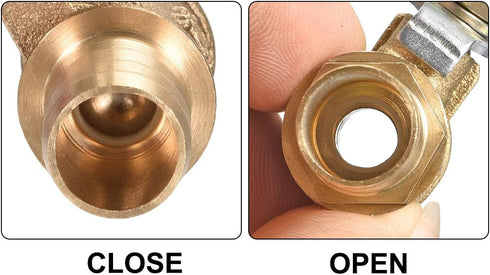 uxcell Ball Valve Shut-off Valve, 12mm Hose Barb to Hose Barb, 180 Degree Handle, Brass Valve, Pack of 1