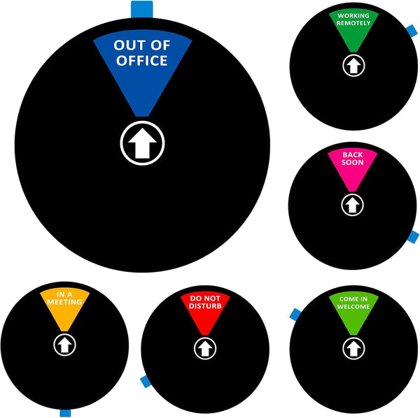 Privacy Door Sign, Black 6inch Do Not Disturb/Come in/Out of Office/Back Soon/Working Remotely Sign for Office