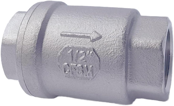 1/2” Stainless Steel Vertical Check Valve DN15, NPT Female Threaded for Oil-Water Backflow Prevention