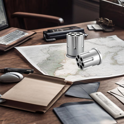 Rotating Revolver Gun Cylinder Pen Holder - Aluminum Non-Slip Desk Holder for Men's Birthday, Office Decoration