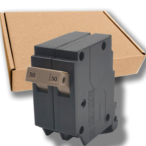 New 50 Amp 2 Pole Breaker (OEM), Fit for Cutler Hammer Breaker Box, Replacement for Eaton 50 Amp Breaker