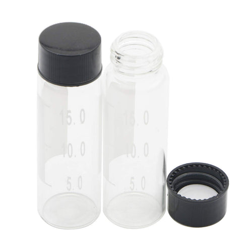 15ml Clear Glass Bottles Pack of 8 Small Liquid Sampling Vials with Write-on Spot and Graduations