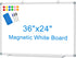 White Board Dry Erase Whiteboard for Wall, 36" x 24", Aluminum Presentation Magnetic with Long Pen Tray