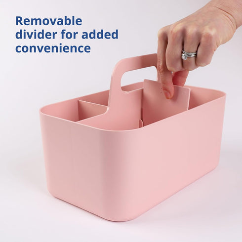 BLUE GINKGO Multipurpose Caddy Organizer, Stackable Plastic Caddy with Handle for Desk, Makeup, and Classroom Art