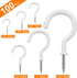 100 PCS Screw in Cup Hooks, 6 Size Vinyl Coated Screw Hooks for Indoor & Outdoor Use, White