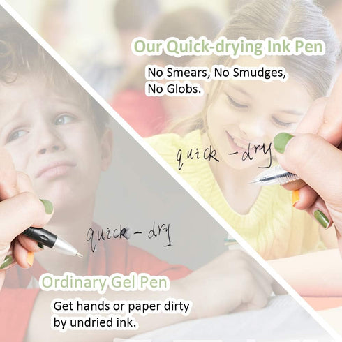 AUHOKY 24Pcs 0.35 mm Black Gel Ink Pens, Extra-Fine Ballpoint Pens for Office & School Stationery