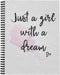 Softcover Girl With A Dream Motivational Spiral Notebook, 8.5" x 11", 120 Wide Ruled Pages, Durable Cover