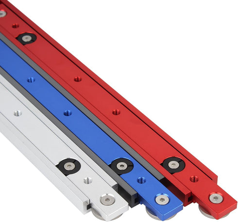 Aluminium Alloy Miter Bar Clamping Tool Slider, Table Saw Gauge Rod T-Slot Track Bar Rail for Router Tables (300mm, Red)