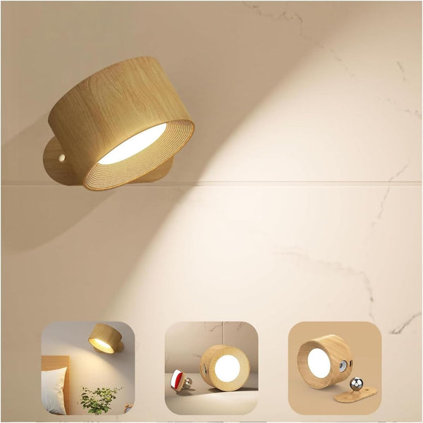 AKSDA Battery Operated Wall Light, LED Wall Sconce with 3 Color Modes,