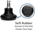 Bell Glides Replacement Office Chair Caster Wheels, Low Profile with Soft Rubber Bottom for Stationary Castors