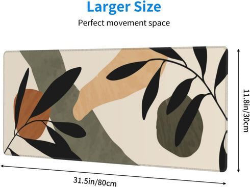Boho Aesthetic Mouse Pad, XL Desk Accessories, Large Mouse Pad 11.8 * 31.5 Inches for Office & Gaming