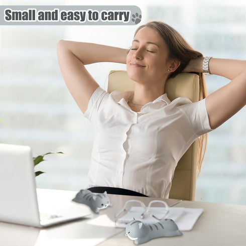 Kanayu 2 Pcs Mouse Pad Wrist Support, Cute Cat Wrist Rest Foam for Women, Non-Slip Desk Accessories Cushion
