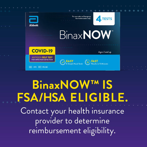 BinaxNOW COVID-19 Antigen Self Test, 1 Pack with 4 Tests, Easy to Use at Home