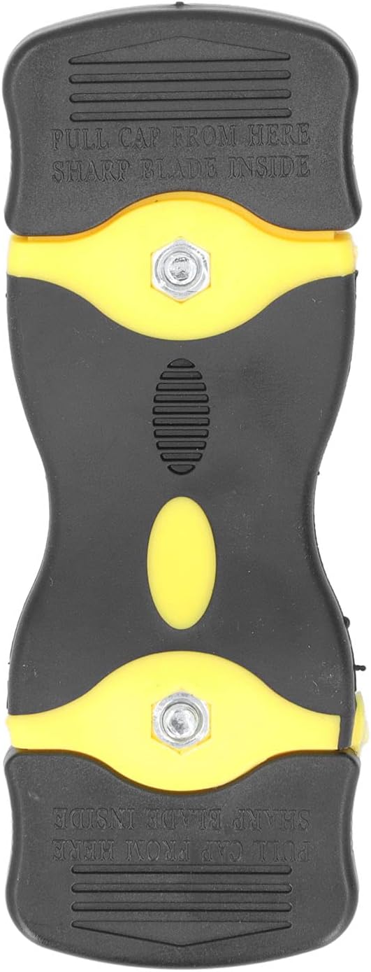 2 in 1 Scraper Tool, Ergonomic Handle ABS Metal Plastic Blades Razor Scrapers 2Pcs for Boat (Black+Yellow)