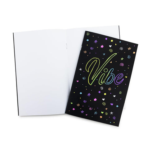 Hygloss Blank Black Books - Unlined Notebooks for Journaling, 24 White Pages (12 Sheets), 8.5 x 11-Inch, 10 Books