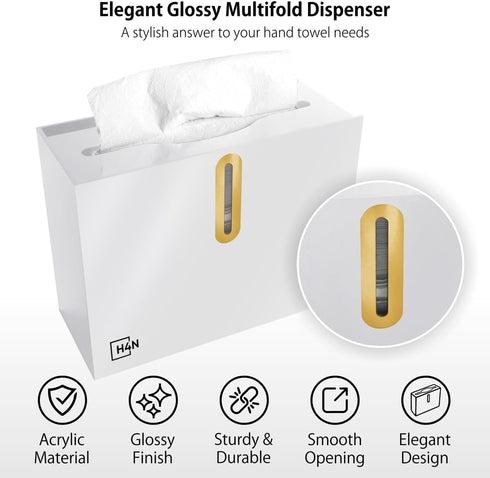 H4N Countertop, Commercial Multifold Hand Paper Towel Dispenser Compact Design, Single Sheet Dispensing for Home