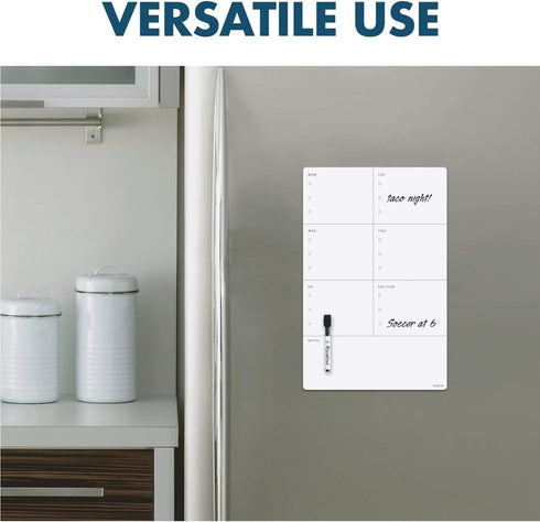 Quartet Magnetic Weekly Planner Dry Erase Board, 11" x 17", Small White Board for Fridge